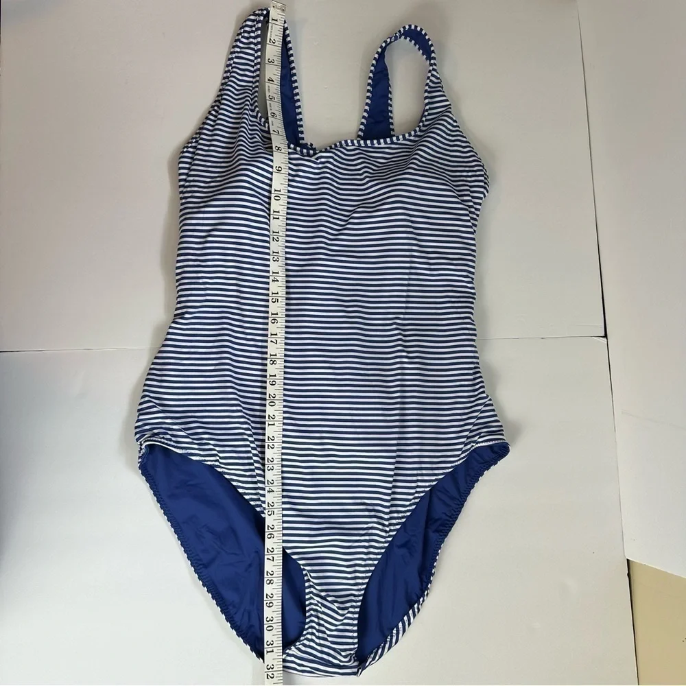 Tommy Bahama Reversible Swimsuit Women's size 22W lace back blue stripe NEW